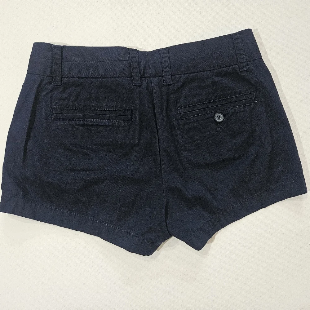 J. Crew Chino Shorts Womens 4‎ Navy Blue Broken In Fit Low Rise Summer Coastal